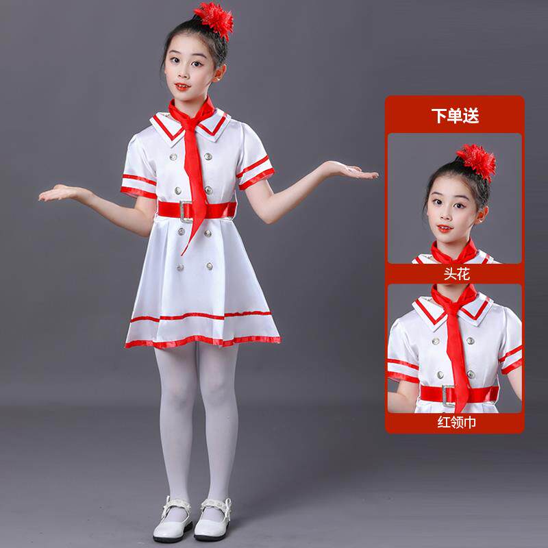 新款六一儿童合唱童服演出服男女中小学校生舞红领巾蹈服园朗诵表