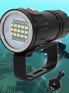 27LED潜水补光灯白光红光蓝光大功率补光摄影照明潜水手电筒15L2