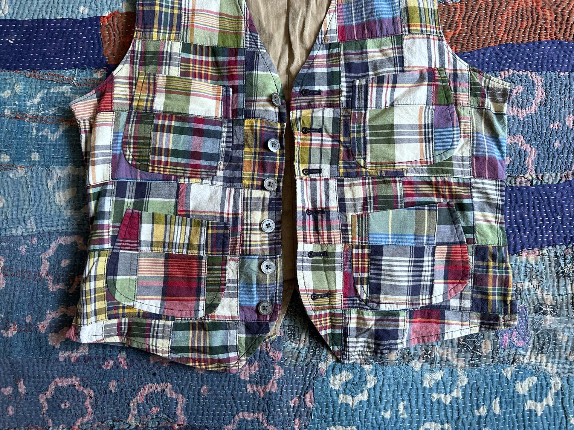 Polo Ralph Lauren Patchwork Plaid Vest — label