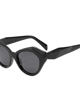 外贸跨境复古大框猫眼炫彩个性墨镜女潮流街拍摩登立体板材太阳镜