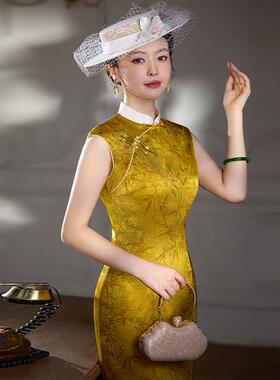 黄色改良旗袍2026夏新款高端气质轻奢高级感年轻女高考送考旗袍裙