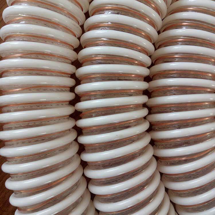 PU塑筋加铜线防静电软管塑筋增强耐磨颗粒输送管注塑机吸料管