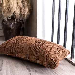家居软装 正品 针抱枕发座套椅床头靠垫 日沙式 靠包腰枕织长 可拆洗