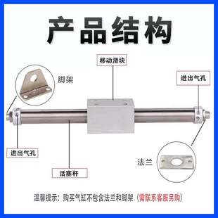 长行程滑台CY3B10 RMS无杆气缸磁偶式 100X200×300