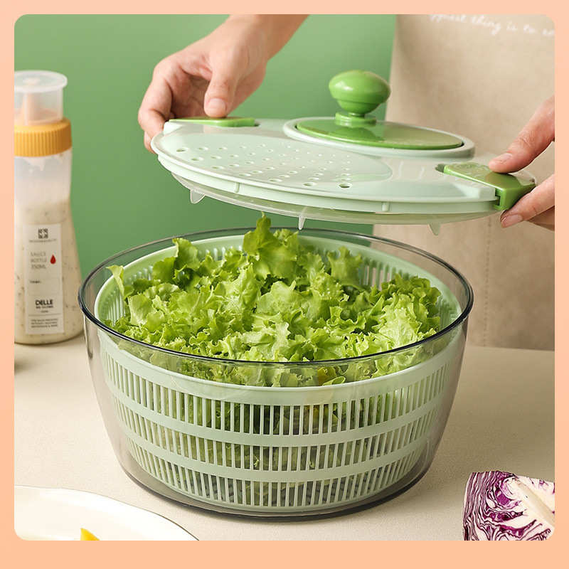 ◌家用脱水机沙拉蔬菜脱水器大容量手摇甩干机厨房甩菜器果蔬甩