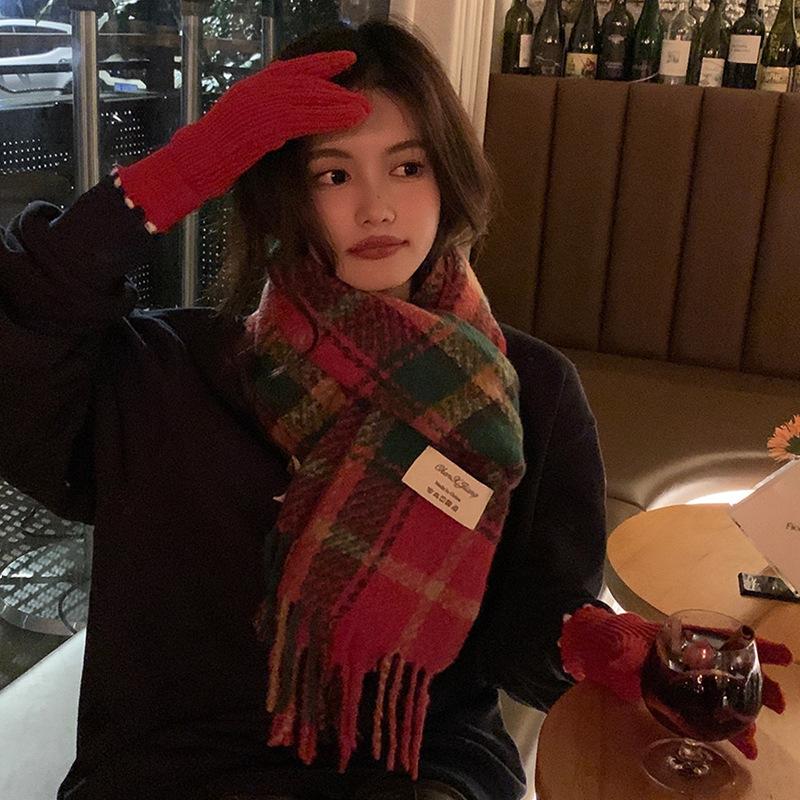 ins秋冬氛围羊绒围巾保暖披肩
