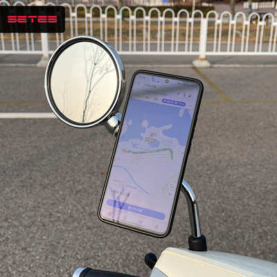 SETES摩托车手机骑行支架跑车街车A3反光镜导航快拆防震setII支架