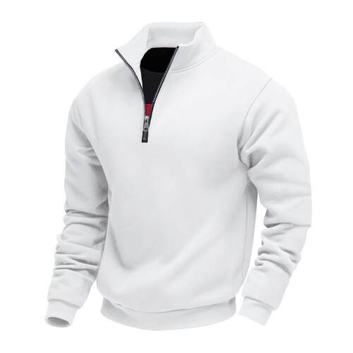 Men's Fall Winter Fleece Lined Zipper Hoodie Half Zip