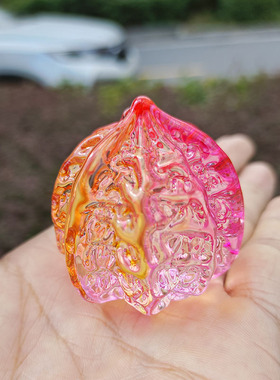 水晶核桃核桃摆件玻璃装饰摆件