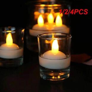 1/2/4PCS 6psc Flameless Floating Candle Waterproof