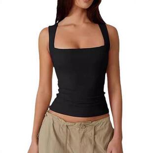 Simple Versatile Casual Classic Minimalist Square Neck Slim