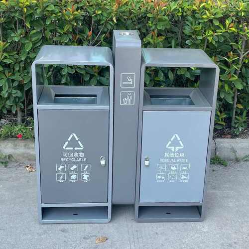 果壳邮学校小区广州咖啡色箱高档包镀锌板不锈钢桶垃圾桶市政景区