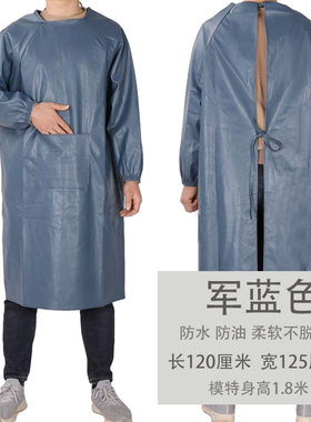 车间倒穿衣女士罩衣防脏防水工作服新款秋天男女简约韩版卖猪肉