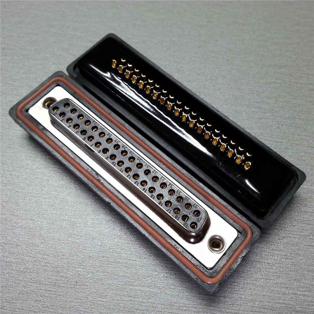 供应DB37PIN防水母头现货两排d-sub(vga)37pin焊线母头连接器