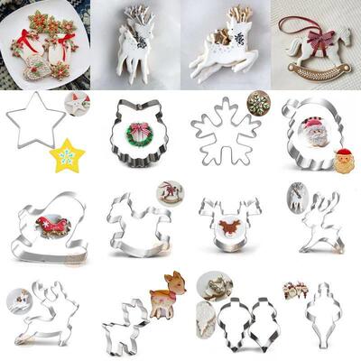 1pcs Christmas Cookie Cutter Xmas Santa Claus Snowman Snowfl