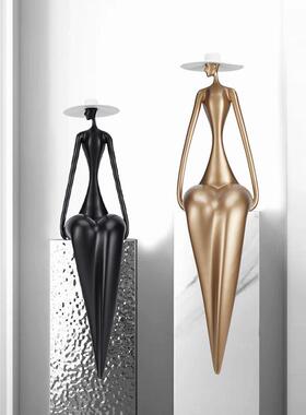 艺术人咨询客服物雕塑件客厅摆装饰品意玄关店大堂人酒行抽象高创