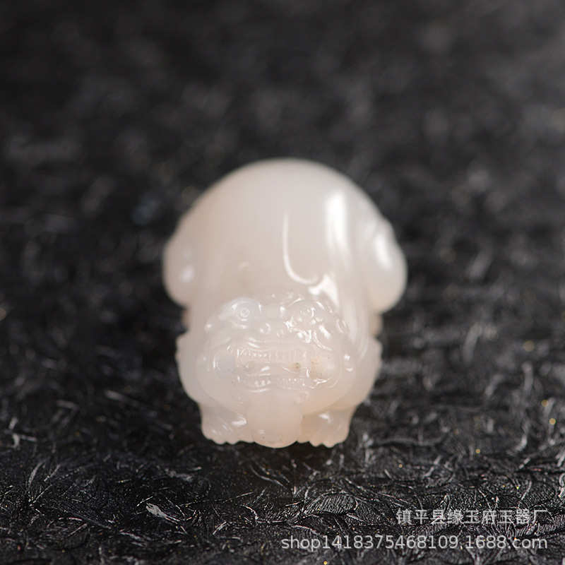料吊皮色休雕刻坠子立体玉藕粉挂件山貔貅玉玉器阿富汗玉石
