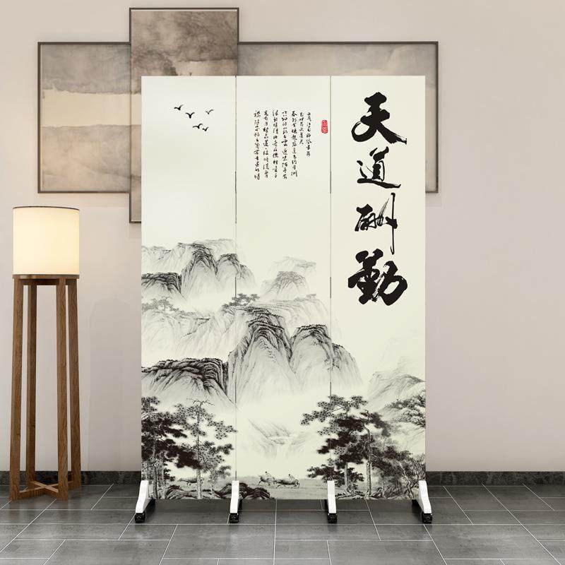 -中式家用屏风隔挡断客厅卧室卫生进间口遮MQI帘门办公室简易移动