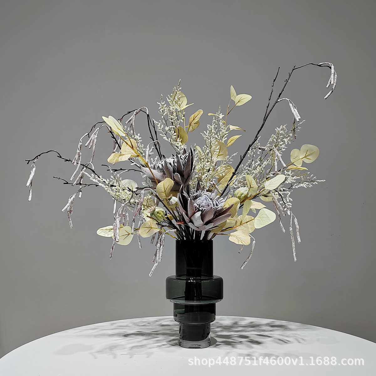 轻奢仿真花艺现代装饰摆件中式客厅售楼处玄关餐桌饰品茶室样板房