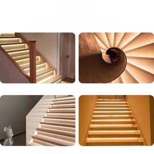 楼梯踏步感应灯免布线自建房覆式别墅智能网红台阶梯步灯楼梯灯带