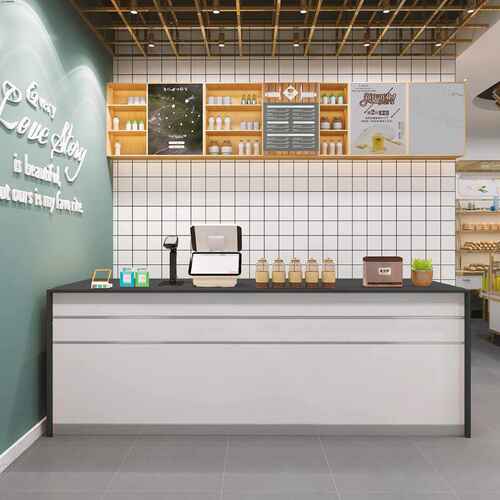 收银台前台桌接待台吧台店铺小型奶茶店美容院柜台超市水果店简约