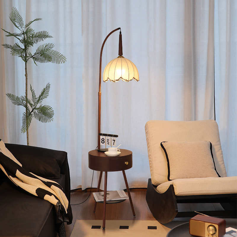 中古客厅落地灯沙发边高级感卧室床头柜抽屉置物茶几一体装饰台灯,家装灯饰光源,置物功能落地灯,淘宝优惠券,粉丝福利购,淘宝优惠卷