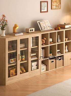 实用书柜储物柜一带体木靠墙门防尘置物柜家卧MDY室床边