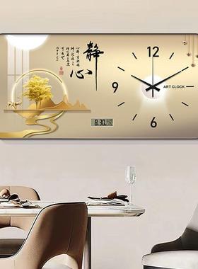 hf2025新款万年Z厅历餐装饰画现代轻奢钟cfPhpaPj表挂钟客家用电