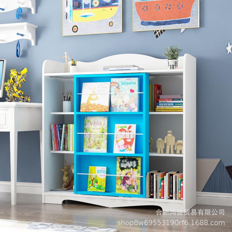 韩式实木儿童书架学生落地置物幼JMQ儿园宝宝绘架本书架收纳柜柜
