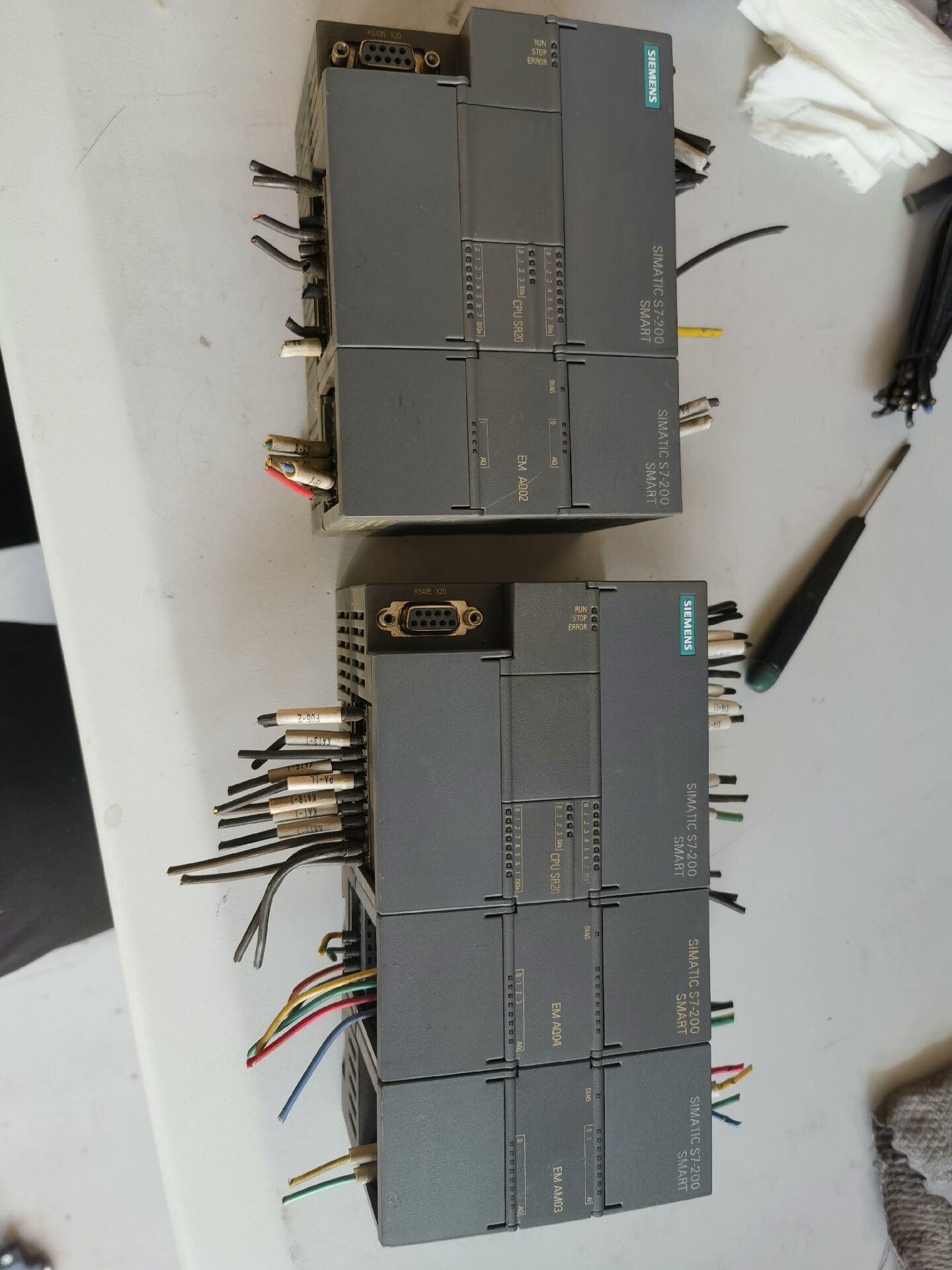 拆机两套西门子S7-200，PLC