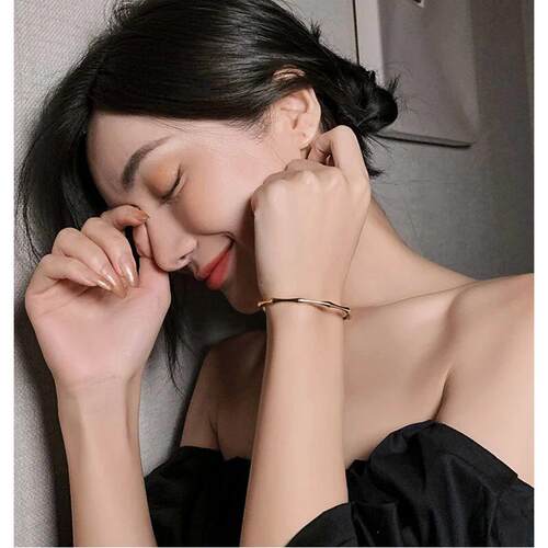Stainless Steel Gold Color Bamboo Joint Bangles Trend Brace