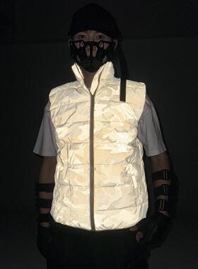 Outdoor reflective vest, stand up collar, luminous vest,