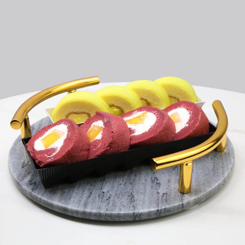 天然大理石托盘蛋糕甜品西点盘首饰展示盘圆形桌面收纳盘置物盘