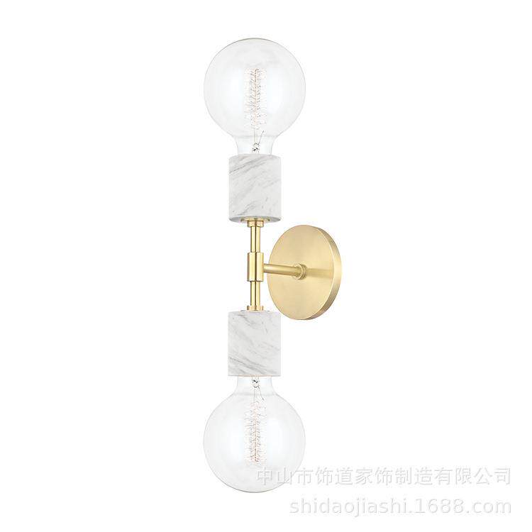 北欧极简创意个性双头壁灯美式过道卧室工业风美式过道卧室工业风