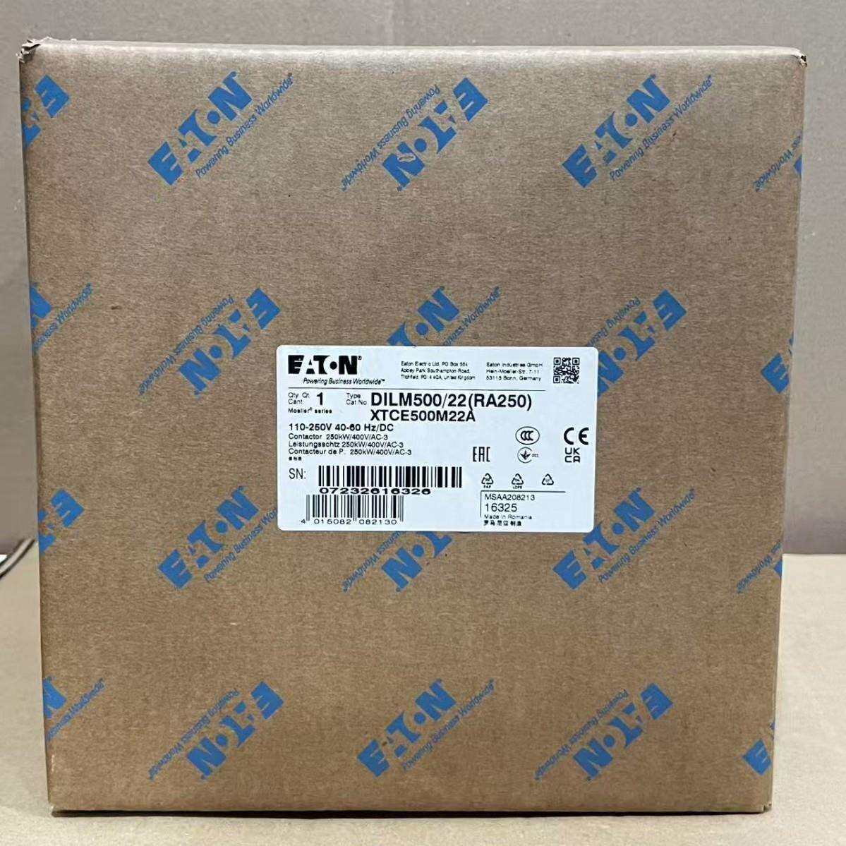 伊顿接触器208213 型号DILM500/22(RA250) 现货