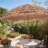 仿真稻草伞庭院户外沙滩遮阳防晒防雨大号折叠晴雨景区太阳茅草伞