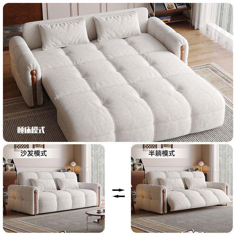 智能电动遥控沙发床雪花绒布两用可折叠客厅卧室书房单双人沙发床