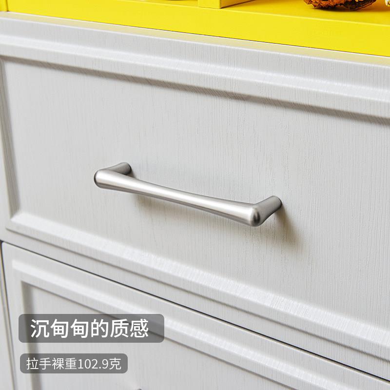 拉丝不锈钢门拉手银色衣柜平开门拉手柜门抽屉餐柜奶油风门把手