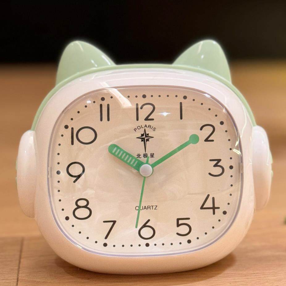 北极星闹钟安静简单时尚夜灯学生桌面时钟儿童老人床边卧室台座时