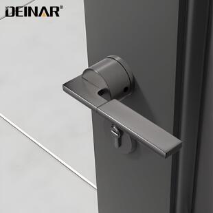 DEINAR迪纳室内卧室房门锁磁吸门把手灰黑色北欧后现代静音门锁