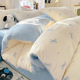 2025新款 牛奶绒被套单件150x200x230加厚珊瑚绒被罩法兰绒单独冬