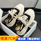 女2025秋季 乞丐鞋 新款 厚底帆布鞋 松糕增高鞋 百搭休闲情侣款 小白鞋