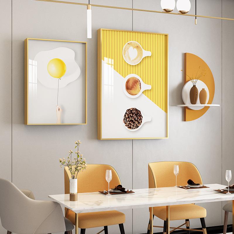 现代简约大款餐厅装饰画壁画组合铝合金画走廊墙上壁饰艺术挂画