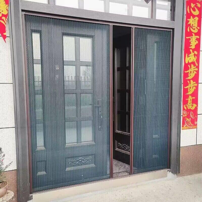 门帘防蚊推拉式折叠沙门大门纱门铝合金别墅防蚊门帘阳台纱窗门