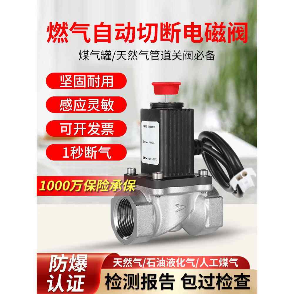 燃气天然气电磁阀煤气泄漏自动断气阀钢瓶机械手直通管道切断阀门