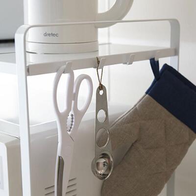 现货烤箱物置物房架落地HS-N20182层微多功能收纳储架厨伸缩波炉