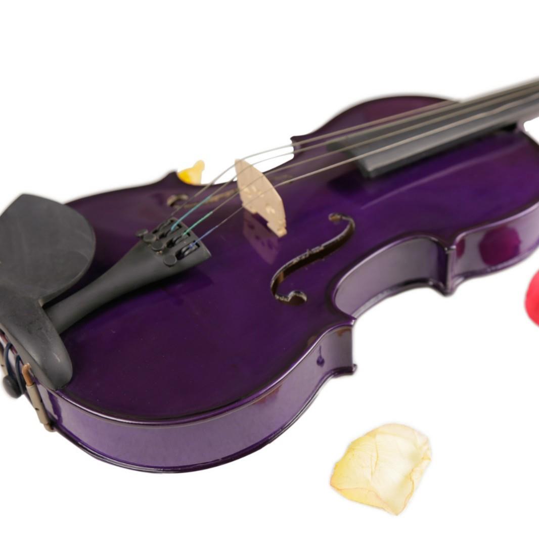 不初TL001-紫同颜彩色小提琴实学木白黑黄紫蓝色小提琴