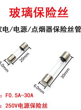 5x20玻璃保险丝6x30 250v F5A6A6.3A7A8A10A12A154A20A25A30A快断
