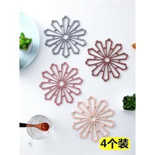 防烫垫家用盘子垫花型防滑茶杯垫 创意北欧风加厚桌垫餐桌隔热垫