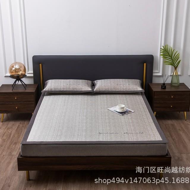 夏季凉席三件套冰丝席可水洗机洗折叠防滑透气网眼空调软席裸睡